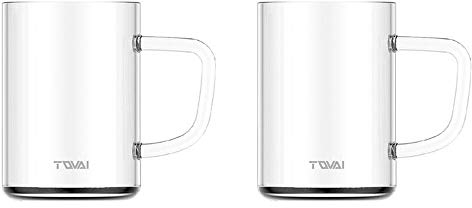 Vaso de vidrio transparente, vasos de borosilicato alto Vasos para beber para agua, jugo, leche, cerveza, 300 ml, juego de 2