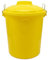 CABLEPELADO Cubo de Basura con tapa, Cubo basura Industrial, Cubo basura Plástico con asas metálicas, Contenedor residuos, 55 cm alto x 44 cm Diámetro superior, Capacidad 51 Litros, Amarillo