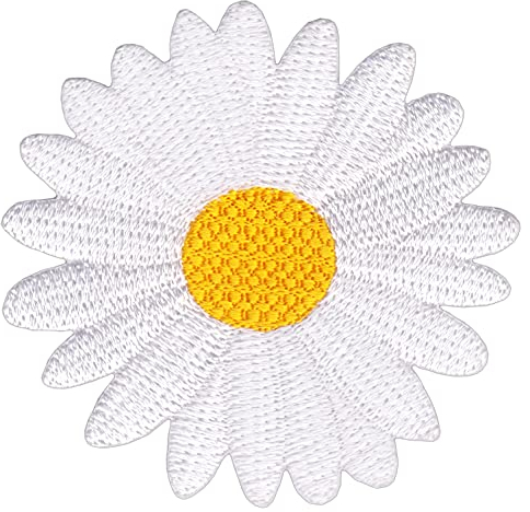 Gänseblümchen Blume Blüte Weiß Aufnäher Bügelbild Patch Applikation Größe 6,0 x 6,0 cm