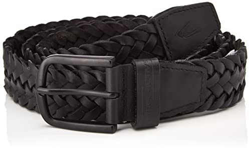 camel active Herren Flechtgürtel aus Leder Dunkelgrau, menswear-M