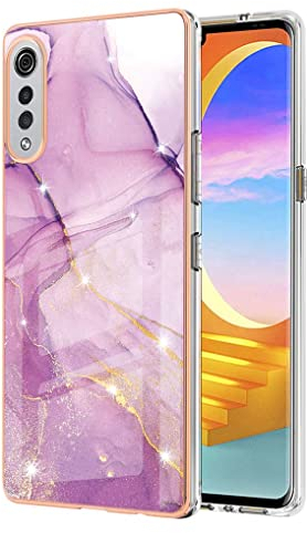 SEAHAI Hülle für LG Velvet 5G/4G, Bunte Muster Ultra Dünn Glänzend Weich Silikon TPU Stoßfest Handyhülle Cover Flexibel Handytasche Schutzhülle - Helles Lila