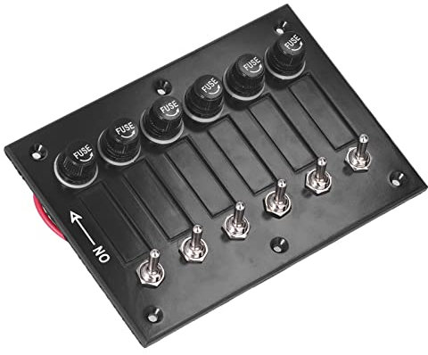 Pulsantiera, 6 interruttori a levetta Protezione contro il surriscaldamento Fusibile integrato DC 12V/24V per pompe di sentina per SUV per per luci di guida per yacht