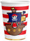 amscan 9909913-66 Lot de 8 gobelets jetables en Papier Motif Carte de Pirates 250 ML, Multicolore