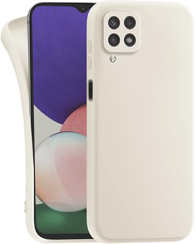 MyGadget Hülle für Samsung Galaxy A22 5G - robuste Silikon Schutzhülle TPU Case Slim Silikonhülle - Back Cover Kratzfest Handyhülle - Matt Beige