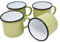 Madacha 4 tazze in metallo smaltato, 250 ml, colore: Verde anice