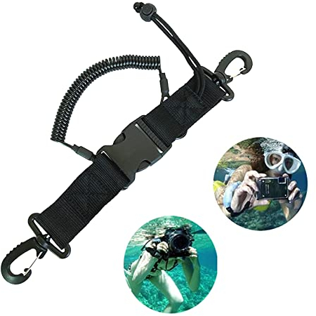 Spiralkabel Kamera Tauchen Lanyard Kamera Tauchen Lanyard Unterwasser Tauchen Lanyard Spulen Lanyard Anti Lost Tauchen Lanyard Befestigung Mit Karabiner FüR Tauchen Sport Unterwasserkamera