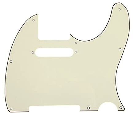 apofly 8 Löcher Guitar Tele Pickguard Front Scratch Platte Für Deluxe Nashville Telecaster E Gitarre, 3 Ply, Cremefarbene Weiße, Musikinstrumentenzubehör
