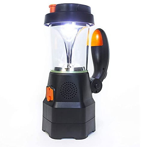 Led Kurbel Laterne - Taschenlampe - Notfall Lampe 4in1 mit Notfallradio - Powerbank 2100mAh - SOS-Sirene - Campinglampe - optimal bei Stromausfall, für Blackout, Camping und Freizeit dank Dynamo