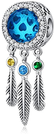 Alstiva Blaue Traü metros Charm Anhänger in Sterling Silber 5A und Zirkonia für Armbänder und Halsketten - Damen Schmuck Geschenk