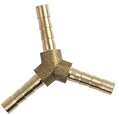A ABSOPRO Ottone Barb Tubo Flessibile Raccordo Universale 4mm 3 Vie Y Giunto Adattatore