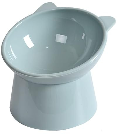 GALER Raised Cat Bowl, Elevated With Stand, Anti-Vomit, Ergonomic, Tilted 15 Degree, Food Water Feeder Dishes for Cats (Grey)
