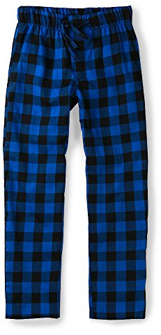 Aeslech Herren Flanell Pyjamahose Plaid Pj Lounge Pants Karierte Baumwolle Nachtwäsche, schwarzblau, 6