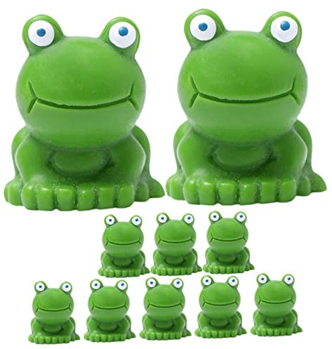 YARNOW Miniatur Frösche Deko Harz 10 Stück Moos Landschaft Micro Garten Figuren Gartendekoration Wetterfest Außen Und Innen