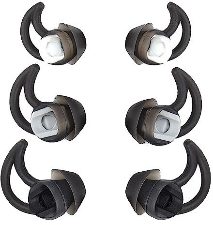 WKYMY Silikon-Ersatz-Ohrstöpsel, kompatibel mit Bose QC20 QC20i SoundSport SIE2i IE2 IE3 Kopfhörer Ohrstöpsel Gummispitzen 3 Paar S M L