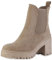 VAN HILL Damen Chelsea Boots Blockabsatz Plateau Vorne Trendy Schuhe 840564 213170 Khaki Velours 40