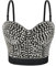 AYAZER Silberne Nieten Spaghettiträger Gothic Push Up BH Steampunk Bralette Crop Top für Frauen Rave Rock Nachtclub Bar Büstenhalter Femme-Schwarz-L