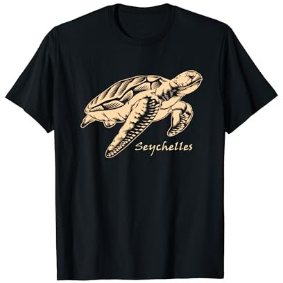 Seychellen Meeresschildkröte Korallenriff Lagune Souvenir T-Shirt
