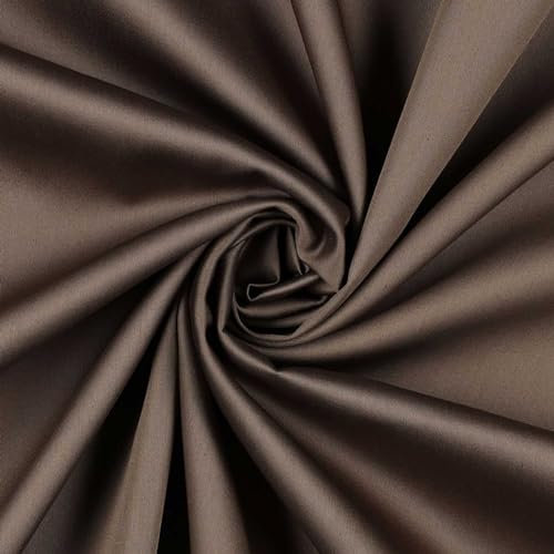 0,5m Baumwoll-Satin Baumwollstoff Satinstoff Meterware unifarben Oeko-Tex zertifiziert, Farbe:cappuccino