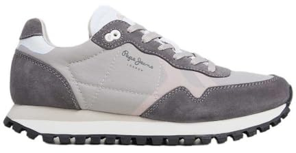 Pepe Jeans Damen Brit-On Prints W Sneaker, Grey Smoke Grey, 40 EU