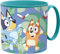 Golddunes Cartoon Kids Character Cute Mini Tiny Mug 265ML Drinking Re-Usable Plastic Cup Microwave Safe 7.5cm x 7.5cm (Bluey)