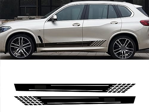 LeLeD Karosserie Kofferraum Dekoration Aufkleber Taille Linien Aufkleber Tür Seitendekor Aufkleber für BMW X5 F15 E70 E53 G05,A-Black