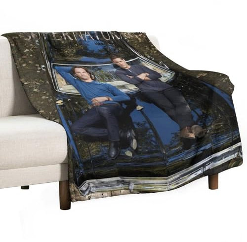 QUTIPODE Supernatural TV-Show-Überwurfdecke, Flanell-Fleece für Couch, Bett, gemütlich, Sofa, weiche Decke, leicht, warm, Plüsch, 100 x 130 cm, Stil