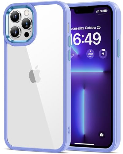 HOOMIL Cover per iPhone 13 Pro, Custodia Anti-Ingiallimento, Antiurto e Anti-Graffi, Retro Rigida Trasparente - Viola
