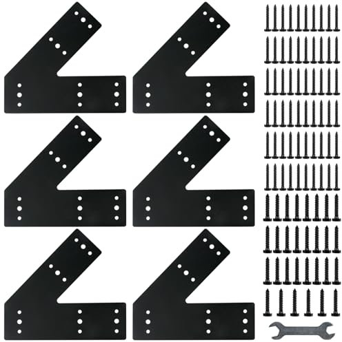 ZIIAMG 2PCS Heavy Duty 45 Degree Angle Flat Bracket for 2x4 4x4 6x6 Post or Beam,Leg Bracket for Pergola Roof Pitch Truss and Framing