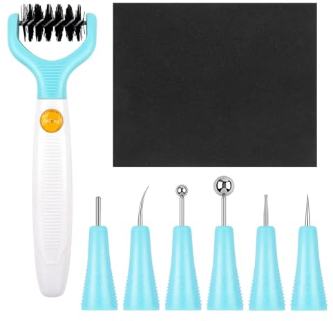 OTCRAFT 8-teiliges All-in-One-Papierformwerkzeug-Set und Stanzpinsel; Papierblumen-Formwerkzeug-Set; Blumenform-Tablett; Papierblüten-Werkzeuge zum Erstellen von dimensionalen Blumen;