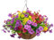 Aflorshope Artificial Violet Flowers Hanging Basket Artificial Violet Hanging Fake Flowers Faux Plants Basket for Outdoor Garden Porch Window Box Patio Yard Decor (Multicolor)