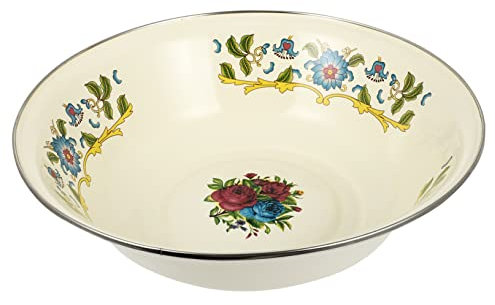 SECFOU Vintage Emaille Waschschüssel Für Küche Robustes Retro Mischbecken Aus Emaillmaterial Dekoratives Haushalts-emaillegeschirr Für Kochen Und Vorratshaltung