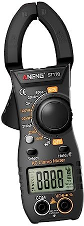 PartyKindom 1 Set Klemmmultimeter Kabel Digitalmultimeter Tragbares Elektrowerkzeug Ausrüstung Voltmeter Tester Detektor Relais Klemme Amperemeter Messgerät USB Spannungsmesser Schwarz Abs