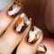 24pcs Short Square Marble False Nails Acrylic Press On Nails Stick ON Nails Manicure Nails Accesories For Women