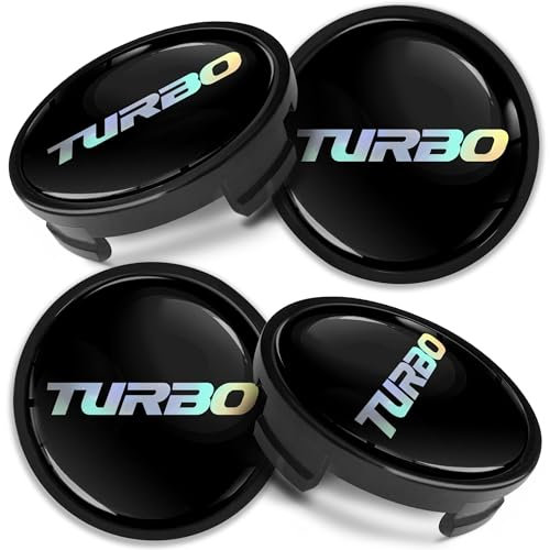 Biomar Labs 4 x 54 mm Nabendeckel Kompatibel mit Ford Felgendeckel Radnabenabdeckung Nabenkappen Felgenkappen Radkappen Alufelgen Turbo Hologrammaufkleber CF 50