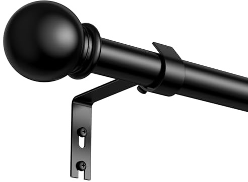 Gardinenstange 2Stück Schwarz 81-238cm Vorhangstange Für Schlafzimmer, Wohnzimmer, Küche Curtain Rod Schwarz Matt PeSenp