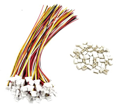 Lot de 60 paires de câbles micro JST SH 28 AWG 150 mm, pas de 1,0 mm, connecteur femelle à 4 broches et prise mâle pour jouets télécommandés, bandes LED, appareils électroménagers
