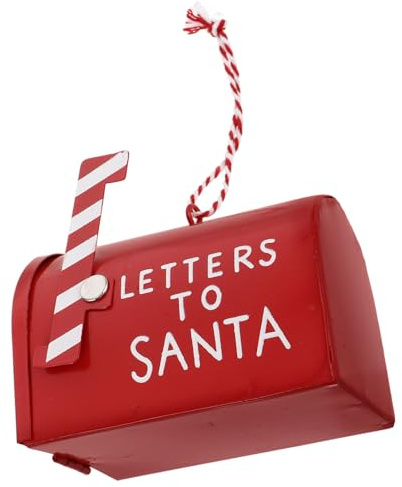 TOBBOMEY Mini Ornamento in Ferro per Cassetta Postale di Babbo Natale Decorazione da Appendere all'Albero di Natale Porta-Lettere Natalizio per Feste e Ambienti Commerciali