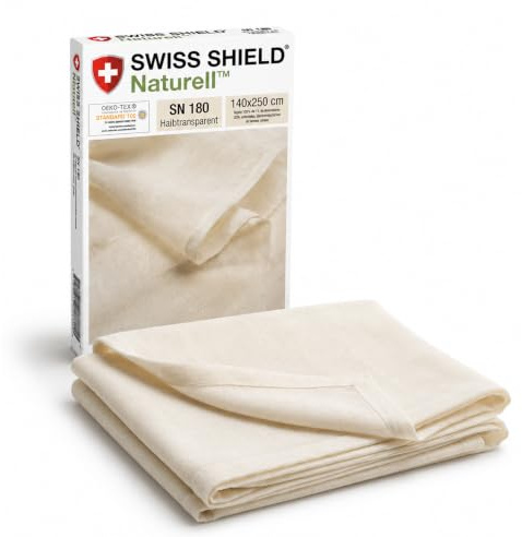 Geborgenschlafen Swiss Shield SN 180 Abschirmgewebe für Baldachin 140x250cm | Hochwertiges Gewebe aus 82 % Baumwolle, 17 % Kupfer und 1 % Silber – antistatisch und langlebig