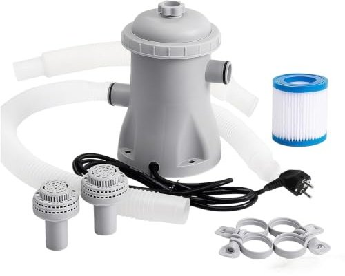 Pompe Piscine, Pompe Filtration Piscines, Système de Filtration pour Piscine Hors Sol 300 Gph avec Filtre à Cartouche électrique, pour Piscines de Petite et Moyenne Taille