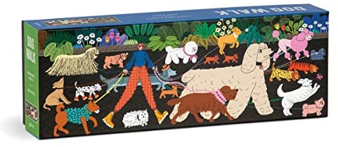 Galison 9780735369528 Dog Walk 1000 Piece Panoramic Puzzle