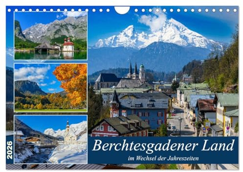Berchtesgadener Land im Wechsel der Jahreszeiten (Wandkalender 2026 DIN A4 quer), CALVENDO Monatskalender: Die Perle der Alpen empfängt seine Besucher ... bayerischer Gastlichkeit. (CALVENDO Natur)