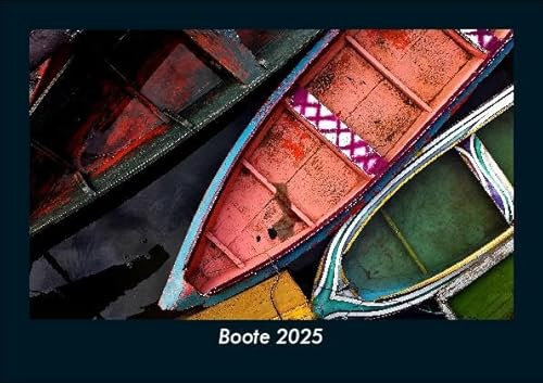 Boote 2025 Fotokalender DIN A5: Monatskalender mit Bild-Motiven von Autos, Eisenbahn, Flugzeug und Schiffen