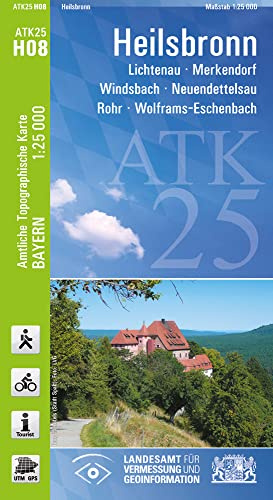 ATK25-H08 Heilsbronn (Amtliche Topographische Karte 1:25000): Lichtenau, Merkendorf, Windsbach, Neuendettelsau, Rohr, Wolframs-Eschenbach (ATK25 Amtliche Topographische Karte 1:25000 Bayern)