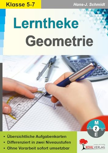Lerntheke Geometrie Klasse 5–7 – Symmetrie, Flächen & Körper | Differenziert 2 Niveaustufen | Kopiervorlagen Mathe Sekundarstufe | Mit Lösungen: Übersichtliche Aufgabenkarten zweifach differenziert