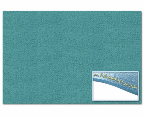 folia 510332 - Bastelfilz 3,5 mm, ca. 30 x 45 cm, 1 Bogen, pazifik, formstabil, klebefleckenfrei - ideal für vielfältige Bastelarbeiten