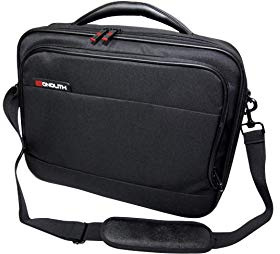 monolith - Gepolsterte Laptoptasche bis 15,6 Zoll | Business Umhängetasche in Schwarz mit Reißverschlusstasche