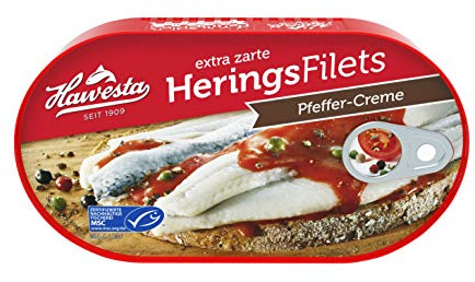 Hawesta Heringsfilet in Pfeffer-Creme, 10er Pack (10 x 200 g Dose)