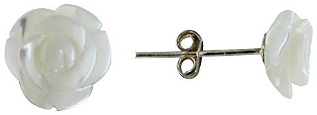 LES POULETTES BIJOUX - Boucles d'Oreilles Argent 925 Rose de Nacre