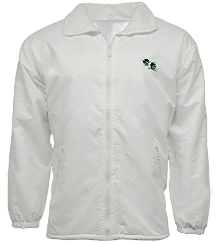 G5 APPAREL Bowls Lawn Bowling Mesh Lined Waterproof Hood Jacket with Logo White