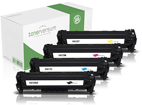 4 Toner kompatibel zu HP CF410X CF411X CF412X CF413X Schwarz Cyan Magenta Gelb für Color Laserjet Pro M452 M452dn M452nw MFP M477fdw M477fnw M377dw Laserdrucker Multipack